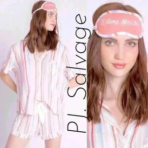 PJ SALVAGE Saturday Morning Woven Stripe Pajama Set